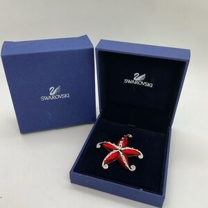 Swarovski Red Starfish Brooch